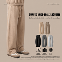Jogging amples à cordon de serrage pour hommes, en mélange de coton doublé polaire, personnalisables avec logo et marque privée, collection automne