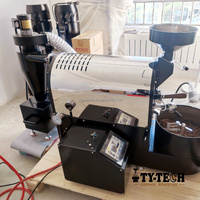 TY-TECH Ty-2kg Torréfacteur de café commercial intelligent, à air chaud et flamme directe, type tambour, pour la torréfaction des grains de café