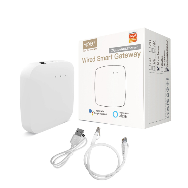 Tuya Smart Wired Multi-mode Gateway ZigBee WiFi  Mesh Hub Smart Life APP Remote Voice Control Via Alexa Google Home