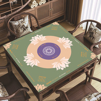 Tapis de table de mahjong, tapis antidérapant imprimé avec les règles du jeu, réduction du bruit, accessoire de mahjong haut de gamme pour les soirées de jeu à la maison