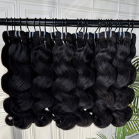 Extensiones de Cabello Humano Brasileño con Ondas Suaves, Cabello Virgen de Aspecto Natural, Textura Suave y Brillante, Cutícula Alineada, Doble Trama
