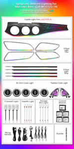 Luce Ambientale Dinamica a 64 Colori per <span class=keywords><strong>Mercedes</strong></span> CLA <span class=keywords><strong>GLA</strong></span> 2013-2018 W117, Accessori di Aggiornamento Illuminazione Interna LED per Auto - Product Image 5