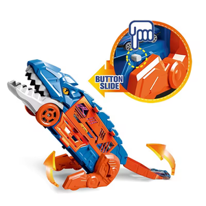 Camion à friction <span class=keywords><strong>Dino</strong></span> 2 en 1, jouet transformable, camion d'ingénierie, jouets assemblés, piste, transporteur de voitures dinosaures avec 6 voitures en alliage - Product Image 3