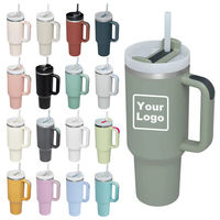 Vaso Térmico de Gran Capacidad de 40 oz, Diseño de Tapa Abatible a Prueba de Fugas, Se Adapta al Portavasos del Automóvil para Viajes y Conducción