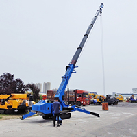 Petites grues sur chenilles de 3 et 5 tonnes Grues araignées électriques mobiles télécommandées avec une hauteur de levage de 14 mètres