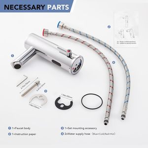 Tự động touchless Brass hiện đại boong núi phòng tắm bồn rửa Vòi cảm biến chuyển động kích hoạt thương mại Hands-free xử lý đơn - Product Image 6