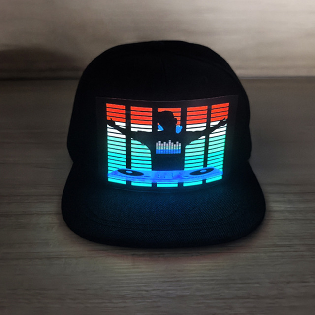 Ready Stock Factory LED Sound-Activated Light-Up Hat 3V 5V Five-Flash EL Product
