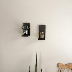 Support mural en bois pour plantes Décoration florale Étagère intérieure Petit support pour plantes en bois suspendu - Product Image 3