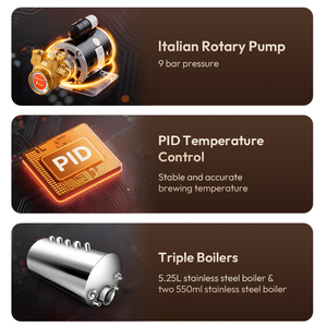 <span class=keywords><strong>Machine</strong></span> à café expresso professionnelle Careforcafe 4200W en acier inoxydable à trois chaudières, 2 groupes, commerciale - Product Image 3