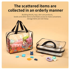 Bolsa de maquillaje cosmético a la moda para mujer, personalizada, de PVC transparente, pequeña, impermeable para artículos de tocador, monedero de viaje con patrón de caramelo - Product Image 5