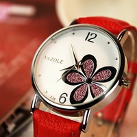 Pabrik grosir jam tangan wanita bunga desain Multi Warna Quartz wanita elegan jam tangan cantik