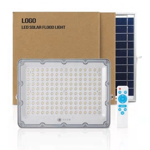 Projecteur LED solaire 100W~400W IP65 à montage mural ou sur poteau avec batterie au lithium 6000K lumière du jour pour jardin, corps en ABS, certifié ROHS - Product Image 1