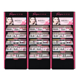 Exhibidor de Madera para Tienda de Maquillaje con Luces LED, Cajones y Servicio de Diseño Gratuito para Nuevas Marcas - Product Image 6