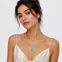Kalung Boho Batu Alam Mini Manik-manik Energi Penyembuhan Kristal Kuarsa Liontin Kerang Berhias Manik-manik Perhiasan Choker