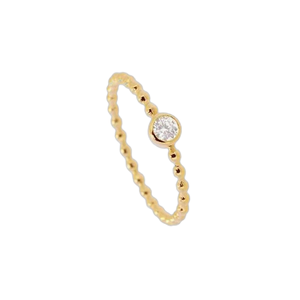 Anillo de Eternidad Chapado en Oro de Plata de Ley 925 con Circonita, Anillo de Promesa de Boda Clásico para Mujer - Product Image 1