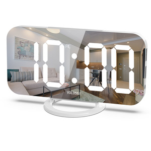 <b>Led</b> Alarm <b>Clock</b> With Dual Usb Output Mirror Finish Digital <b>Clock</b> For Desk Charging And Snooze Function - Product Image 5