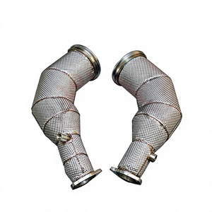 Vortex SS304 Downpipe for Audi RS6 RS7 C8 Heat Shield Performance Racing Sound EA825 V8 - Product Image 1