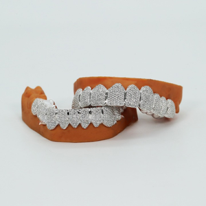 Grillz de luxe personnalisés en argent sterling 925 avec diamants Moissanite pour hommes et femmes, bijoux dentaires à l'éclat brillant, accessoire de mode - Product Image 4