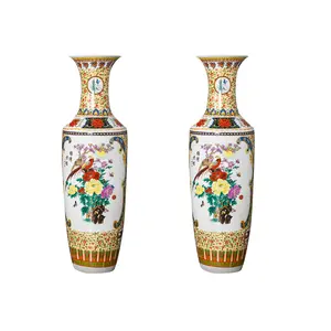 Cheap Chinese Famille Rose Antique Floor Ceramic Vase Customized manufacturer of floor to ceiling ceramic vases in Jingdezhen