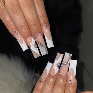 Transfronterizo usable al por mayor largo brillante colorido Dia arco pegatinas puntas de uñas postizas - Product Image 1