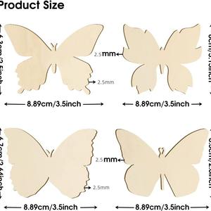 Formas personalizables tacos <span class=keywords><strong>de</strong></span> madera para manualidades astillas <span class=keywords><strong>de</strong></span> madera <span class=keywords><strong>de</strong></span> <span class=keywords><strong>mariposa</strong></span> cortadas con láser para colgantes <span class=keywords><strong>de</strong></span> bricolaje - Product Image 4