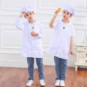 Tablier de chef réglable pour enfants, garçons et filles, avec 2 poches pour Halloween, costume uniforme blanc, costumes de jour de carrière - Product Image 4