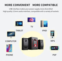 Sistema de Altavoces Multimedia de 2.1 Canales, Altavoces con Subwoofer para Cine en Casa con Luces LED