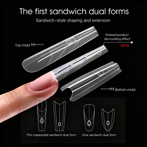 Puntas de Uñas Sandwich de Marca Personalizada al por Mayor, 280 Piezas, Material ABS Duradero, Diseño de Extensión Rápida Superior/Inferior - Product Image 4