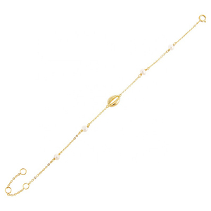 Gemnel 925 joyería hecha a mano de plata 18K oro Irregular agua dulce perla Shell mujeres pulsera - Product Image 3