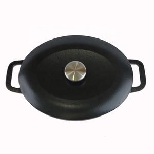 Nouvelle Arrivée Casserole Ovale en Fonte Émaillée, Marmite Hollandaise Antiadhésive, Matériau Métallique Durable, 5,4 L - Product Image 2