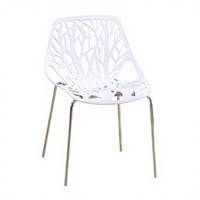 Chaise de jardin pliante en plastique blanc traditionnel avec motif d'arbre, pieds tournés, siège coulissant, prix DDP USA, UPHC OEM/Marque Privée