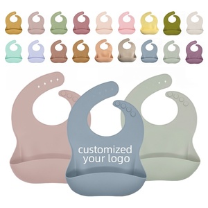 Bavoir bébé en silicone imperméable à motif imprimé, couleur personnalisée, tablier repas pour tout-petits et enfants, design 058, logo personnalisé, vente en gros - Product Image 2