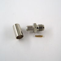 Conector de crimpado coaxial RF conector hembra SMA de 50ohm para cable RG58 RG141