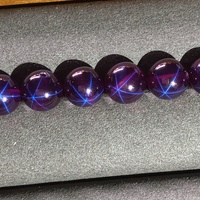 Perles rondes transparentes en saphir étoile synthétique, corindon blanc, rose, bleu, vert, rubis, violet, saphir de couleur étoile avec trou complet