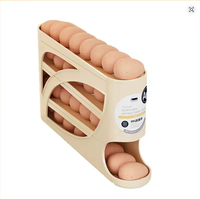 Boîte de rangement à œufs roulante, multi-niveaux, à ouverture inclinée, distributeur automatique d'œufs, plateau à œufs pour porte latérale de réfrigérateur, portable, en PP