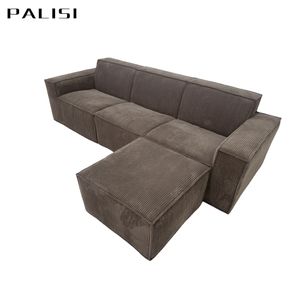 Tipe baru kemasan kotak <span class=keywords><strong>Sofa</strong></span> kompresi ruang tamu Set <span class=keywords><strong>Sofa</strong></span> kain <span class=keywords><strong>corduroy</strong></span> Set <span class=keywords><strong>Sofa</strong></span> Modular kedap udara kopi coklat - Product Image 2