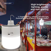 Lampe de camping LED rechargeable, étanche, solaire, d'urgence, projecteur IP65, intensité réglable, pour extérieur, marché et route, en cas de panne de courant