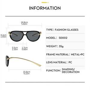 Gafas de Sol de Piloto con Logotipo Personalizado, Moda 2025, de Lujo para Mujer, Montura Grande de Aleación, Protección UV400, Doble Puente, Unisex - Product Image 4