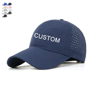 High Quality Quick Dry Breathable Waterproof Laser <b>Drilling</b> 6-Panel Sporty Style Mesh Caps Custom Logo Sporty Baseball Caps - Product Image 1