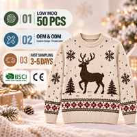 Pull en tricot personnalisé pour homme, style Noël nordique, laine 12GG, manches longues, chaud pour l'hiver, OEMODM, pull jacquard de Noël