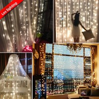 Guirlande lumineuse LED colorée en PVC, rideau lumineux, télécommande USB, alimentation par batterie, IP44, lumière décorative de jardin, cascade lumineuse, mariage
