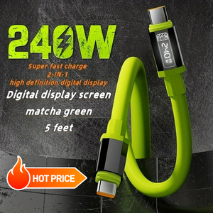 Câble de charge haute puissance universel Type C vers Type C 240W avec écran d'affichage de puissance <span class=keywords><strong>pour</strong></span> Xiaomi Huawei OPPO VIVO iPhone 15 16 17 Samsung - Product Image 3