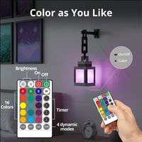 Lanterne LED portable style pixel pour PC, veilleuse 16 couleurs avec télécommande tactile, rechargeable, pour chambre à coucher et salle de jeux