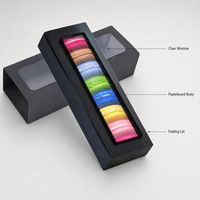 Clear Window Macaron Box Paperboard Dessert Gift Packaging Food Box for Bakery Retail and Gifting