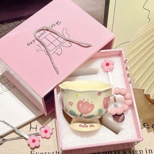 Tulip Ceramic Mug <b>Gift</b> <b>Box</b> with <b>Small</b> Floral Design Exquisite Stylish Design Multi-Occasion Promotional <b>Gift</b> for Girls - Product Image 6