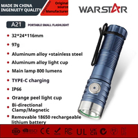 Lampe de poche 800LM avec clip, rechargeable par Type-C, étanche, en aluminium léger, torche EDC pour les situations d'urgence, la randonnée et le camping