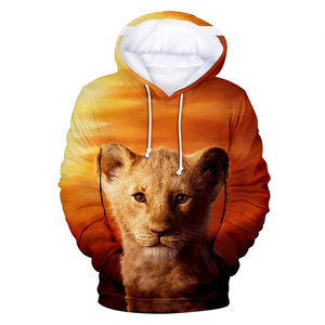 Sweat à capuche en polyester et élasthanne pour homme, imprimé numérique 3D, motif floral inspirant, nouveau <span class=keywords><strong>sang</strong></span>, roi lion - Product Image 4