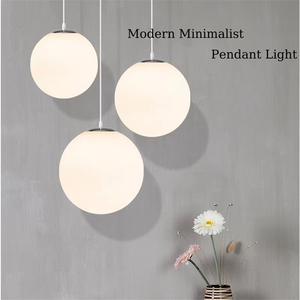 Đèn treo quả cầu thủy tinh trắng hiện đại Kết hợp đèn treo tối giản Đèn treo nhà công nghiệp Đèn trang trí nội thất Đèn LED - Product Image 1