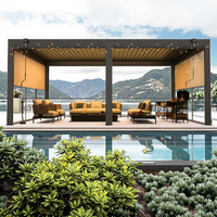 Pergola bioclimatique en aluminium à prix compétitif avec lames orientables, pavillon extérieur économique pour jardin