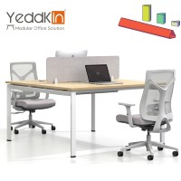Bureaux modulaires ergonomiques au design moderne, construction bois-acier, tiroirs de rangement, pour 2 à 10 personnes, directement de l'usine
